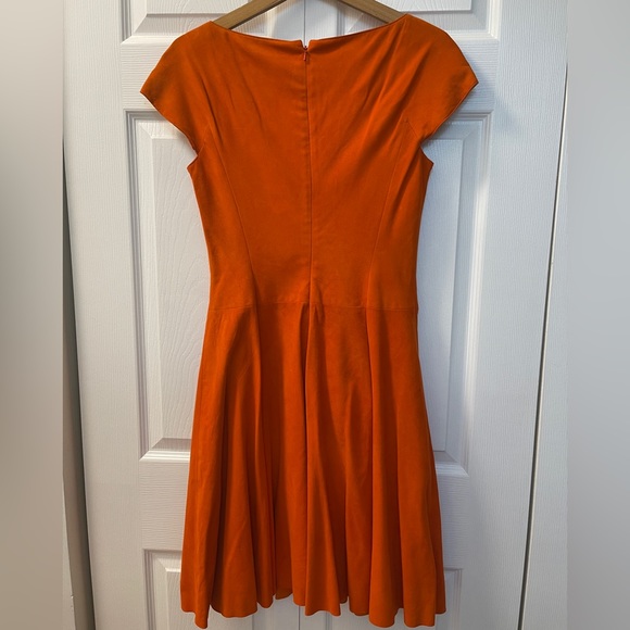 RALPH LAUREN BLACK LABEL SUEDE CAP SLEEVE DRESS - Picture 3 of 9